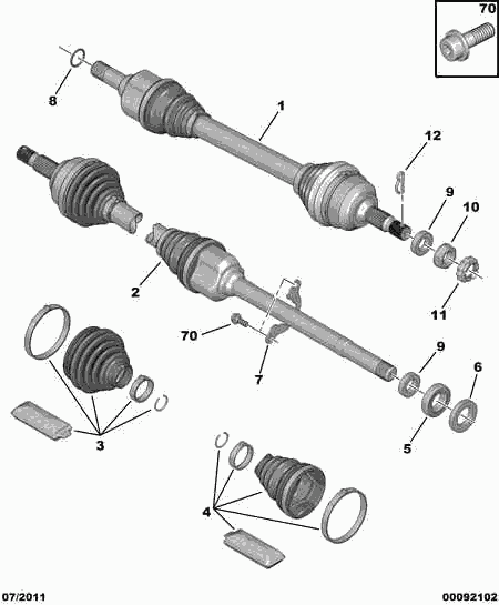 CITROËN 3273 RS - Приводной вал unicars.by