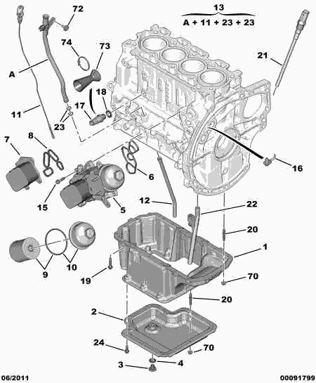 PEUGEOT 1103.L1 - Масляный радиатор, двигательное масло unicars.by