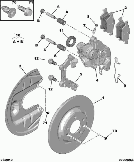 PEUGEOT 4254.05 - Тормозные колодки, дисковые, комплект unicars.by