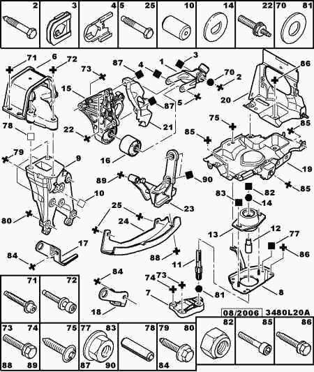 CITROËN/PEUGEOT 1807 V8* - Подушка, опора, подвеска двигателя unicars.by