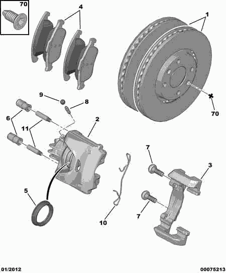 CITROËN 4254-25 - Тормозные колодки, дисковые, комплект unicars.by