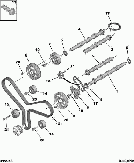 PEUGEOT (DF-PSA) 0807 36 - Уплотняющее кольцо, распредвал unicars.by