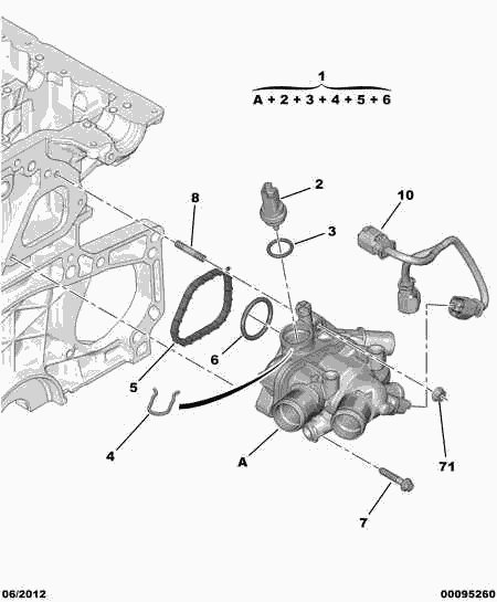 VW 1336 Z8 - Термостат охлаждающей жидкости / корпус unicars.by