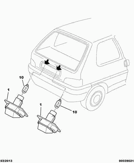 Opel 6340 99 - LICENSE PLATE LAMP unicars.by