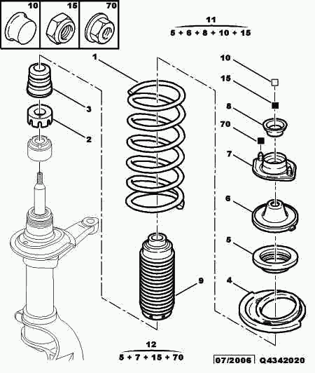 PEUGEOT 5038 50 - Опора стойки амортизатора, подушка unicars.by