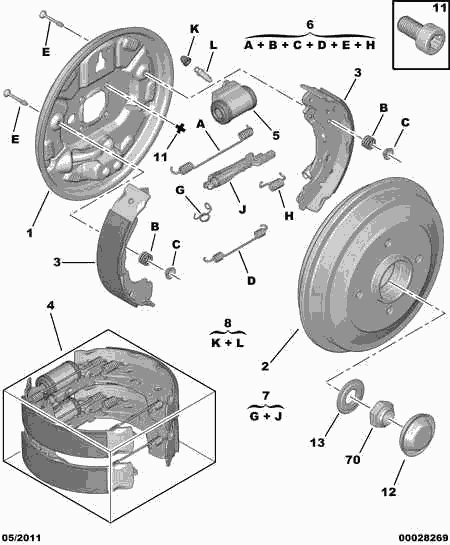 FIAT 4242 27 - Комплект тормозных колодок, барабанные unicars.by