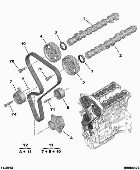 PEUGEOT (DF-PSA) 16 095 258 80 - Водяной насос + комплект зубчатого ремня ГРМ unicars.by