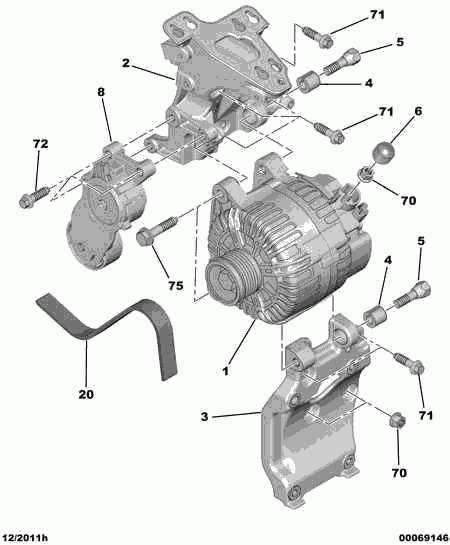 CITROËN 5751.G2 - Натяжитель, поликлиновый ремень unicars.by