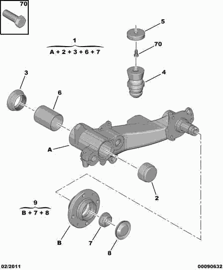 PEUGEOT (DF-PSA) 3748 88 - Комплект подшипника ступицы колеса unicars.by