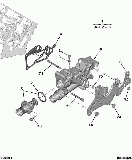 CITROËN/PEUGEOT 1338-A0 - Термостат охлаждающей жидкости / корпус unicars.by