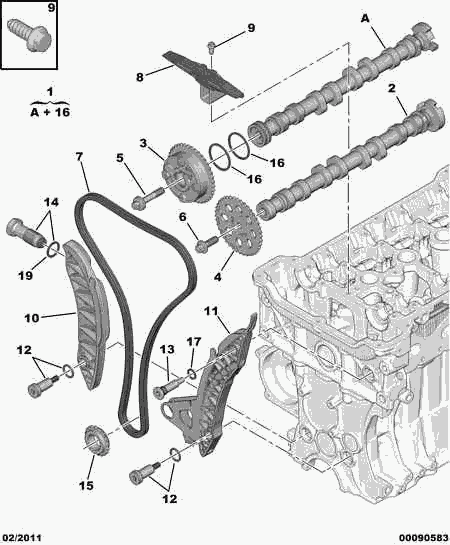 CITROËN/PEUGEOT 0805 H5 - Комплект цепи привода распредвала unicars.by