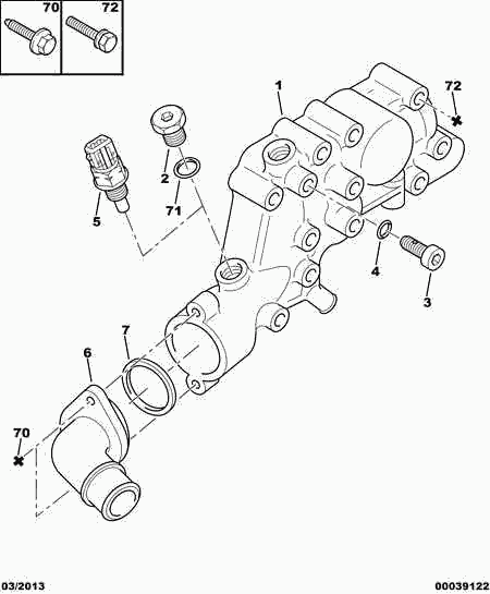 CITROËN/PEUGEOT 1336-N1 - Термостат охлаждающей жидкости / корпус unicars.by