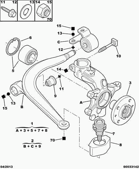 CITROËN/PEUGEOT 96 083 570 - Сайлентблок, рычаг подвески колеса unicars.by