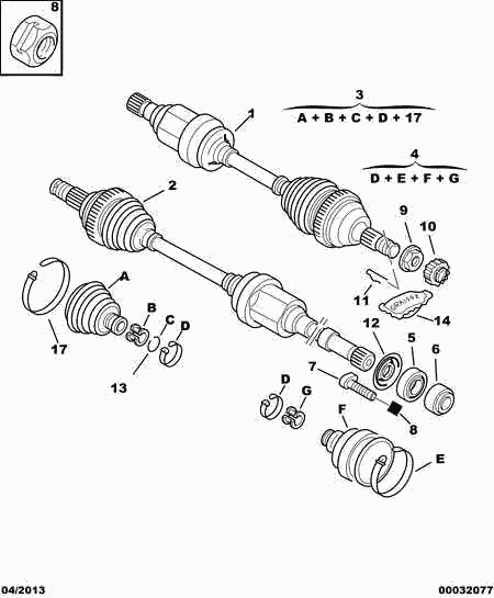 PEUGEOT 3273 W8 - Приводной вал unicars.by