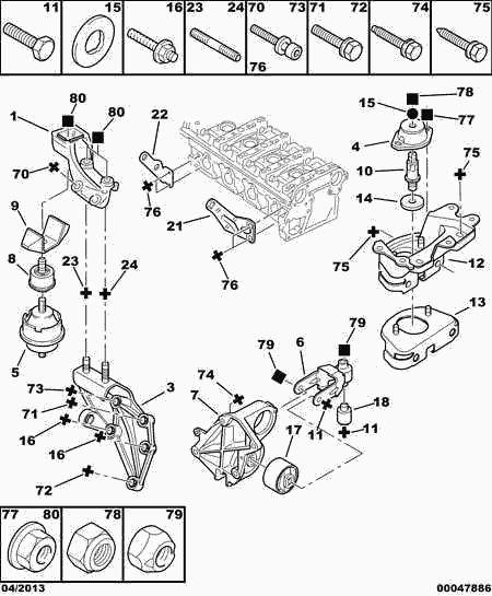 CITROËN 96 171 996 - Подушка, опора, подвеска двигателя unicars.by