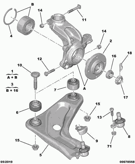 CITROËN/PEUGEOT 3520.W7 - Рычаг подвески колеса unicars.by