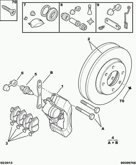 PEUGEOT 4252 72 - Тормозные колодки, дисковые, комплект unicars.by