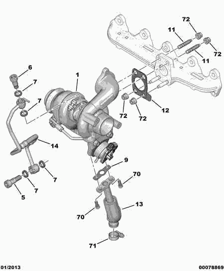 CITROËN 0375 Q9 - Турбина, компрессор unicars.by