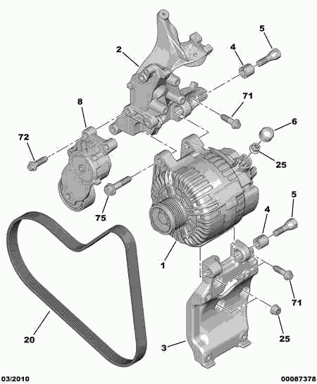 DS (CAPSA) 5750.YQ - DRIVE BELT ALTERNATEUR unicars.by