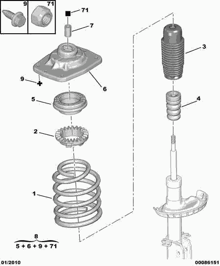 Lancia 5031.68 - FRONT SHOCK ABSORBER MOUNTING; LEFT unicars.by