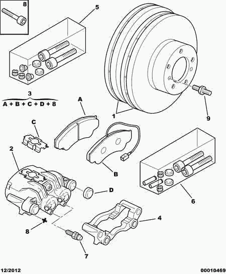 CITROËN 4254-68 - Тормозные колодки, дисковые, комплект unicars.by