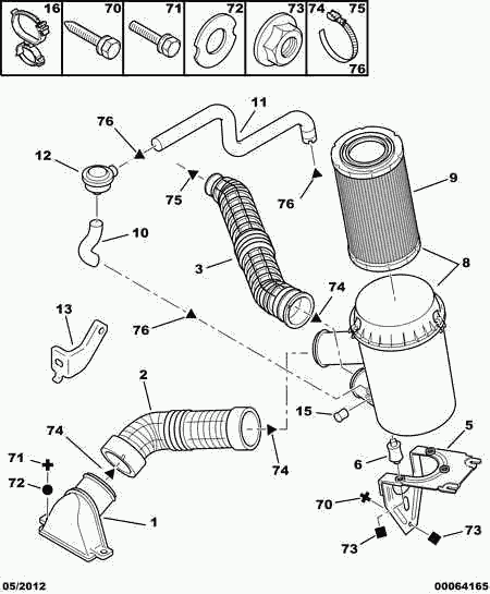 VW 1444 RF - Воздушный фильтр, двигатель unicars.by