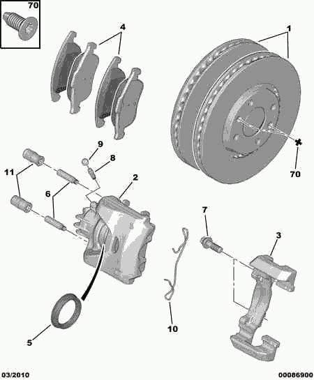 CITROËN (DF-PSA) 4254 C0 - Тормозные колодки, дисковые, комплект unicars.by