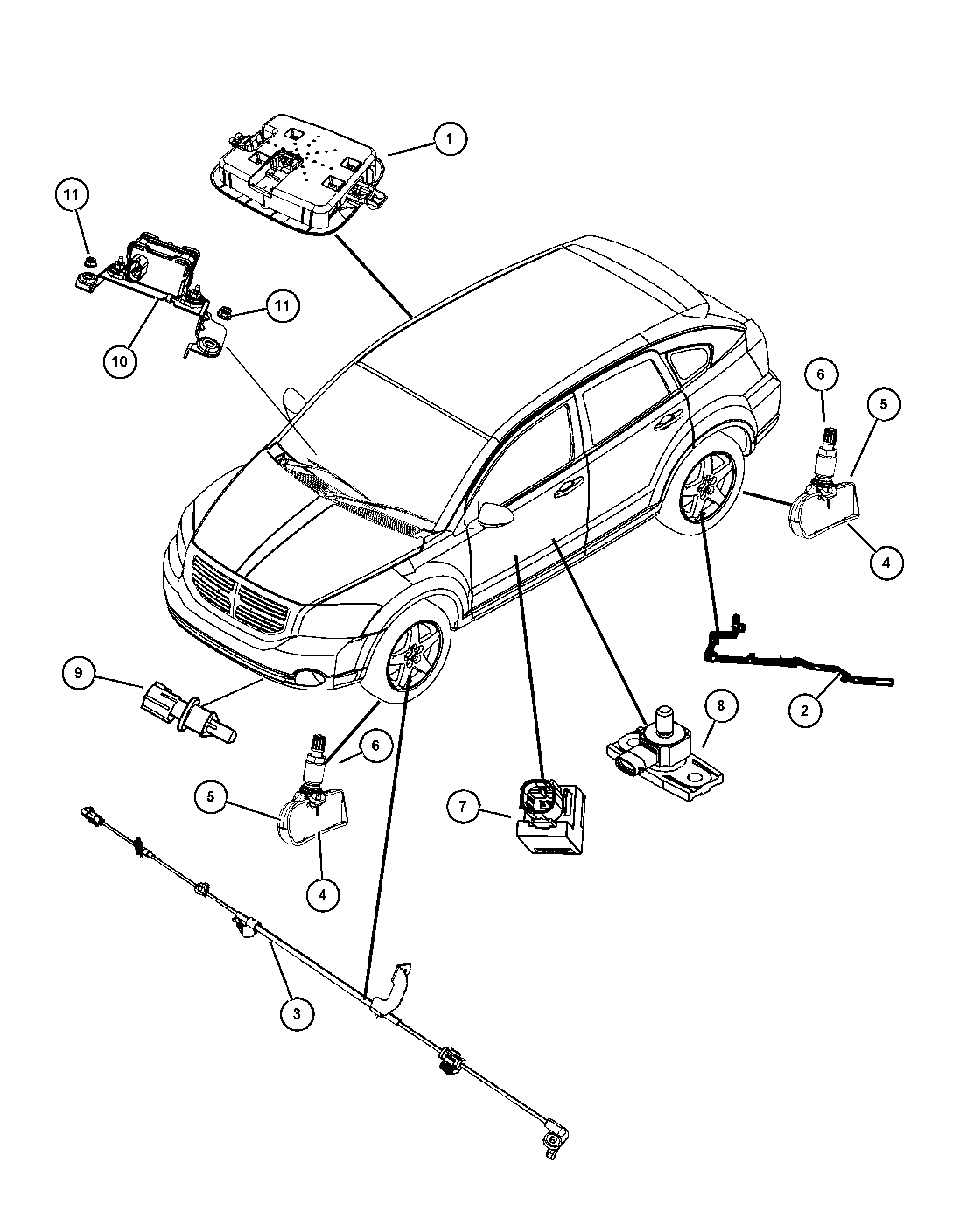 Chrysler 68001 696AA - Датчик давления в шинах unicars.by