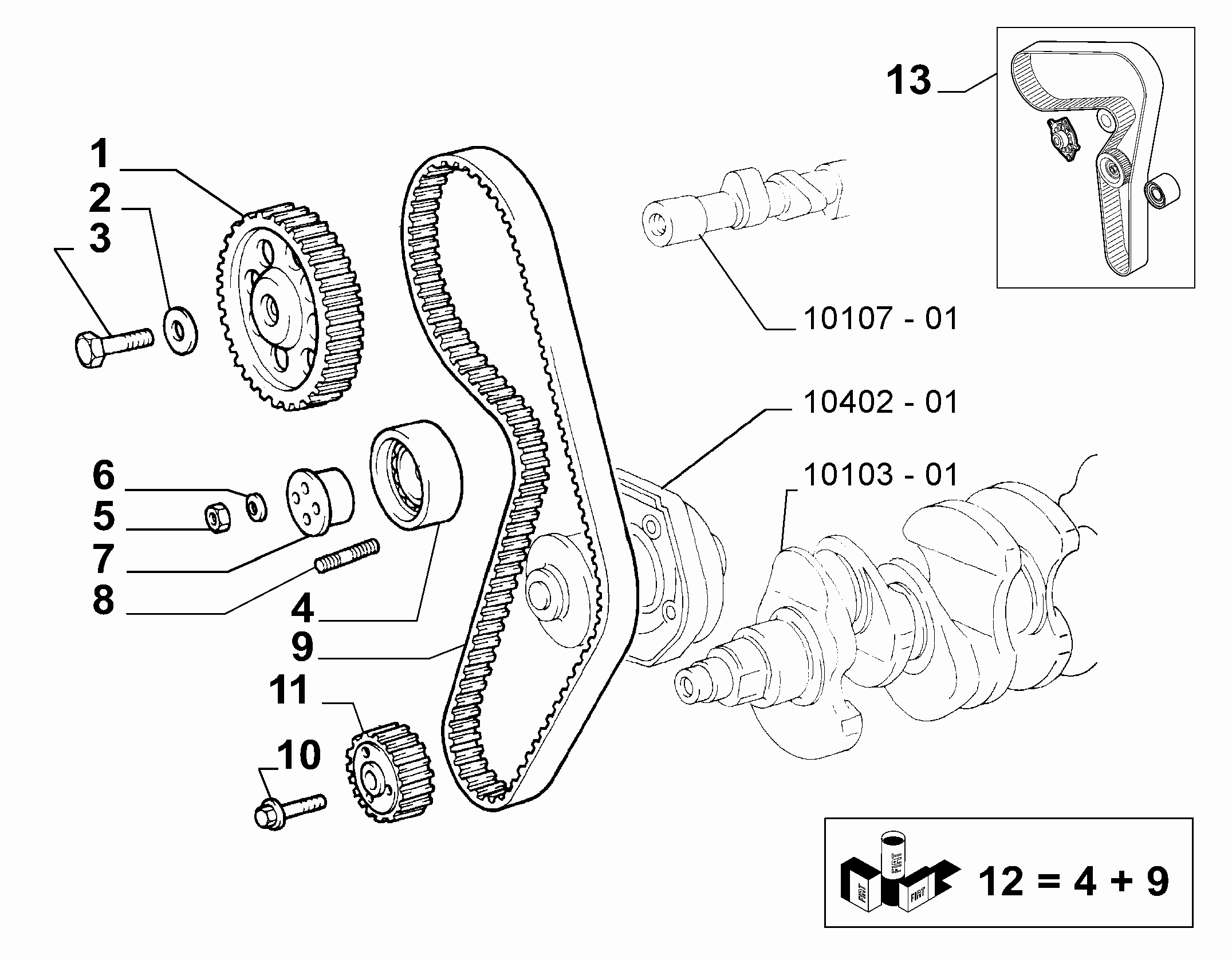 Lancia 71746353 - Комплект зубчатого ремня ГРМ unicars.by