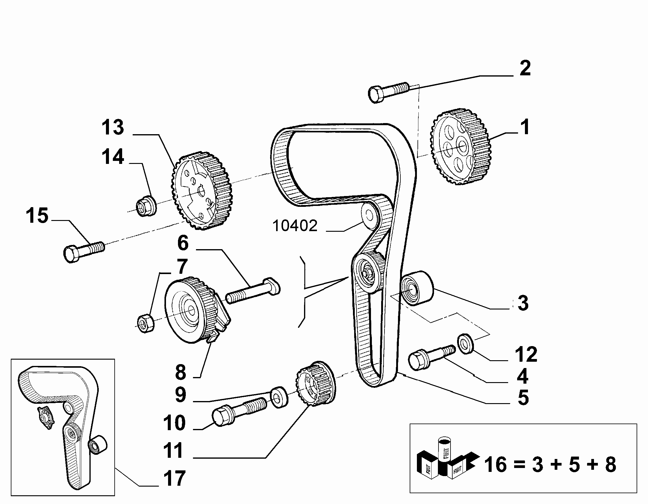 Lancia 55192323 - Водяной насос + комплект зубчатого ремня ГРМ unicars.by