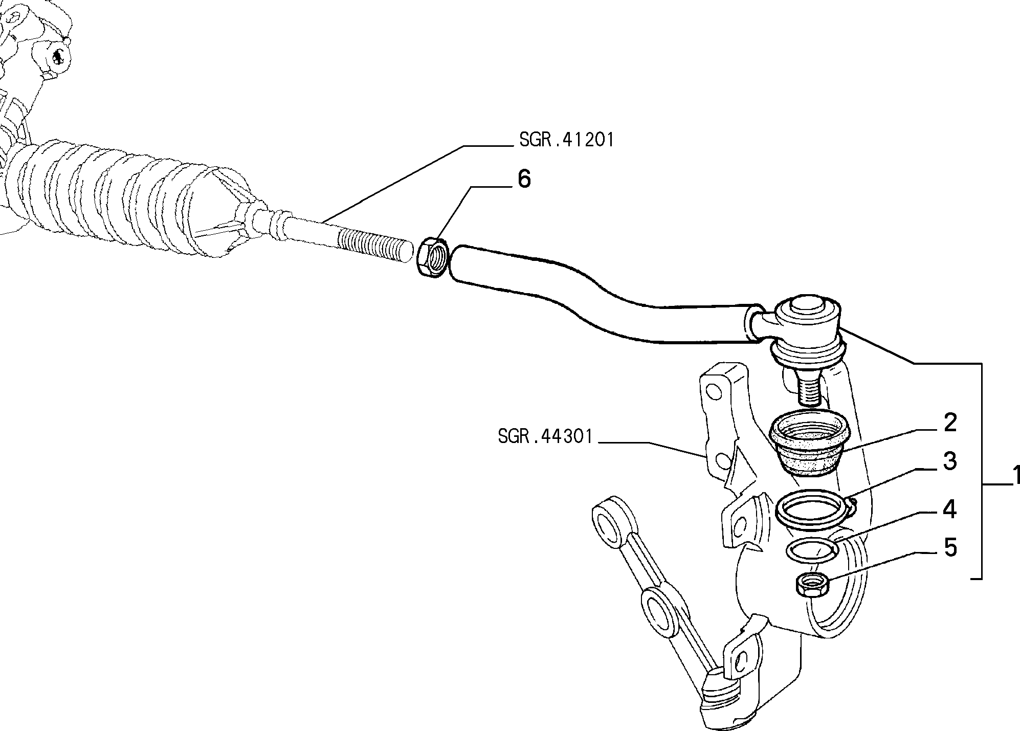 Alfarome/Fiat/Lanci 9947438 - Наконечник рулевой тяги, шарнир unicars.by