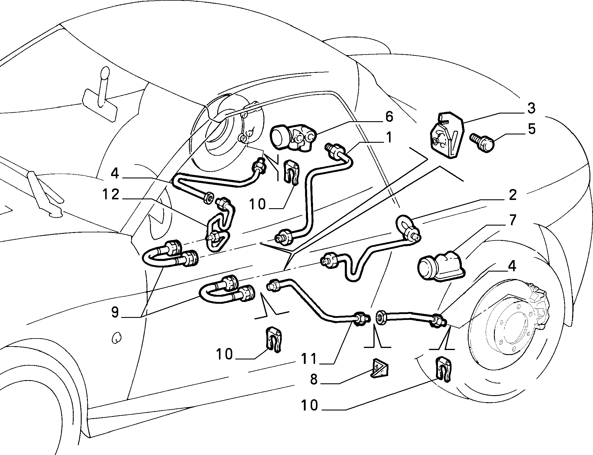 Alfarome/Fiat/Lanci 71736960 - Тормозной шланг unicars.by