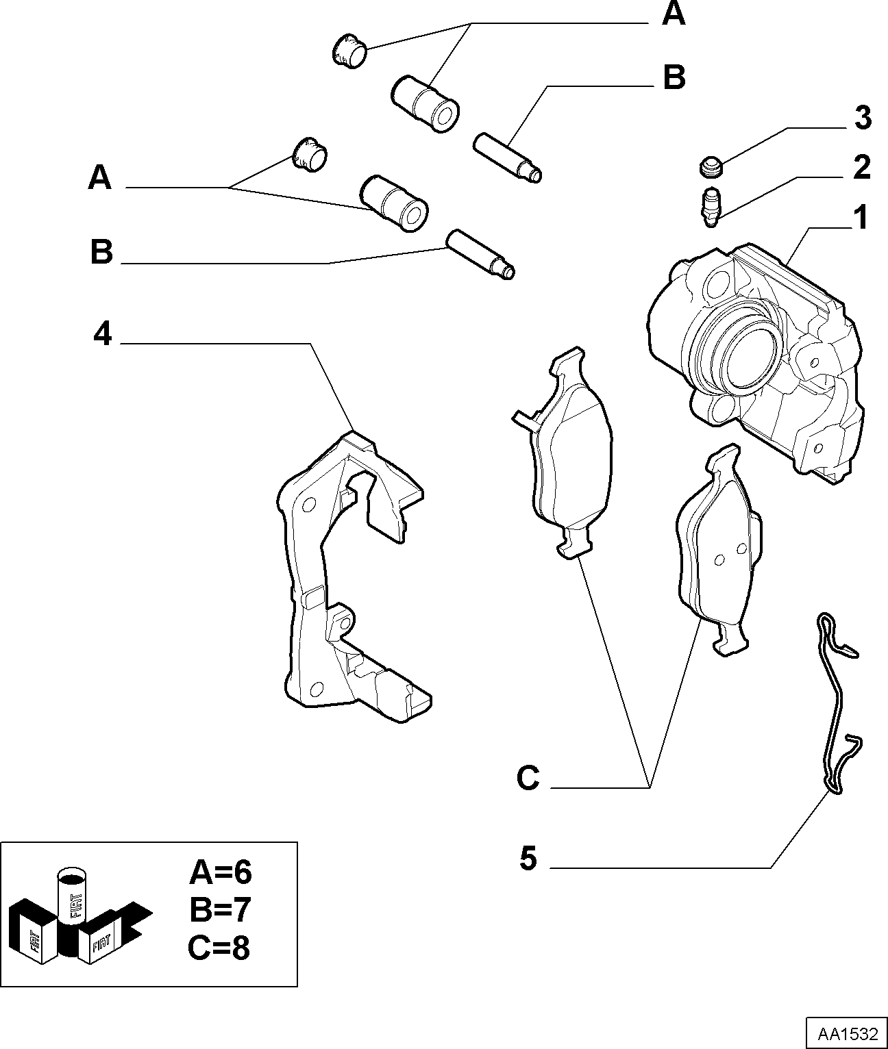 FIAT 77364224 - Тормозные колодки, дисковые, комплект unicars.by