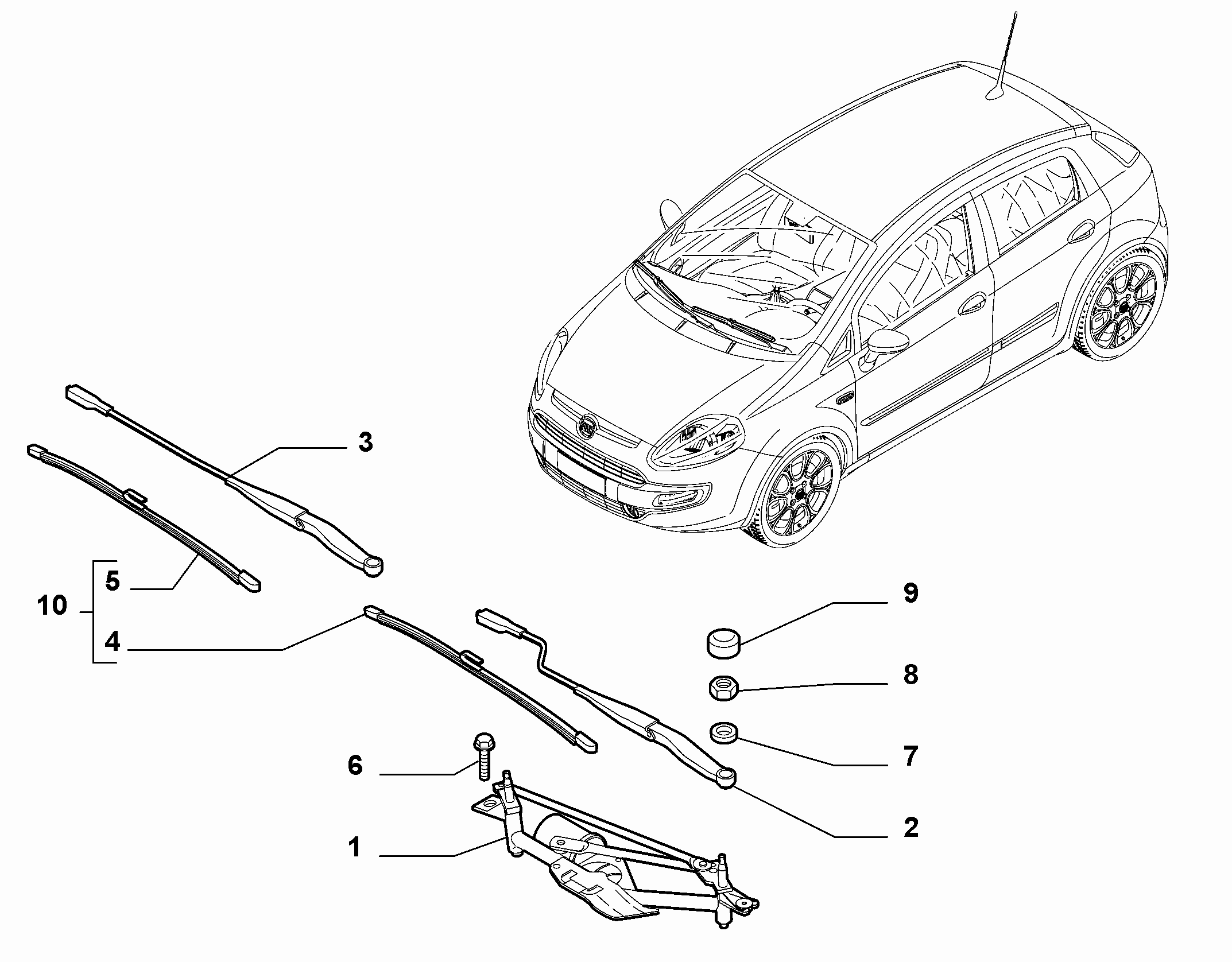 FIAT 51881061 - Двигатель стеклоочистителя unicars.by