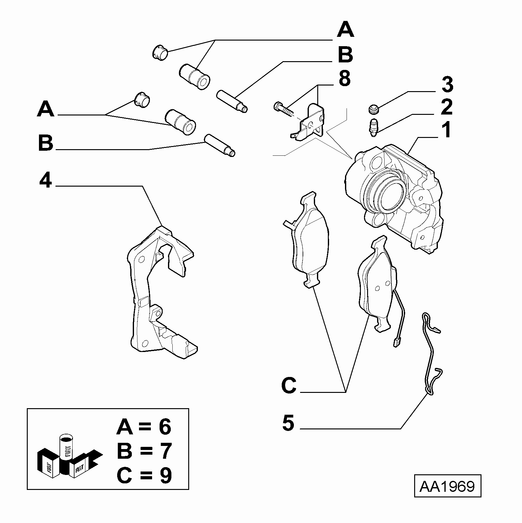 Lancia 77366538 - Тормозные колодки, дисковые, комплект unicars.by