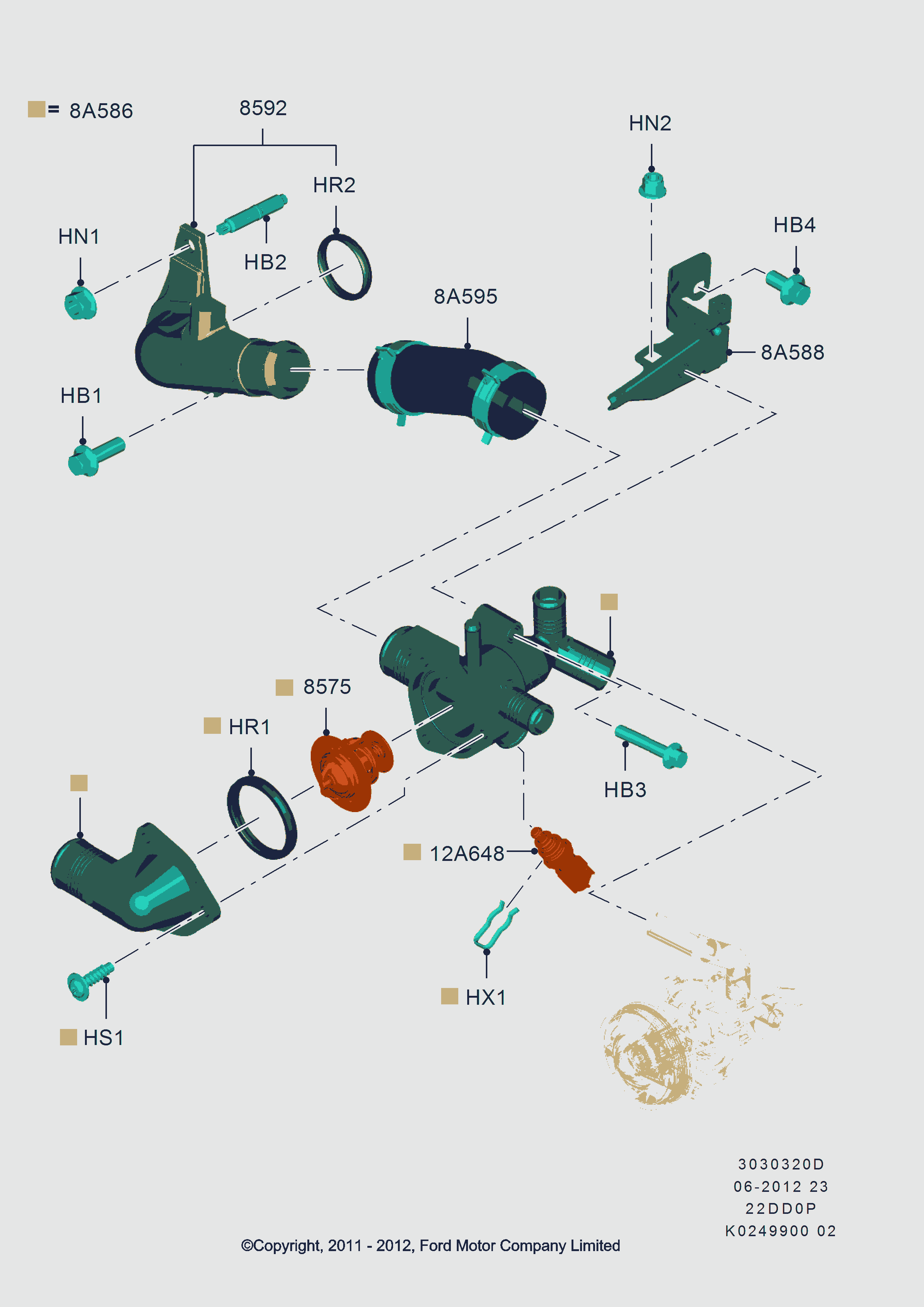 FORD 1731782 - Термостат охлаждающей жидкости / корпус unicars.by