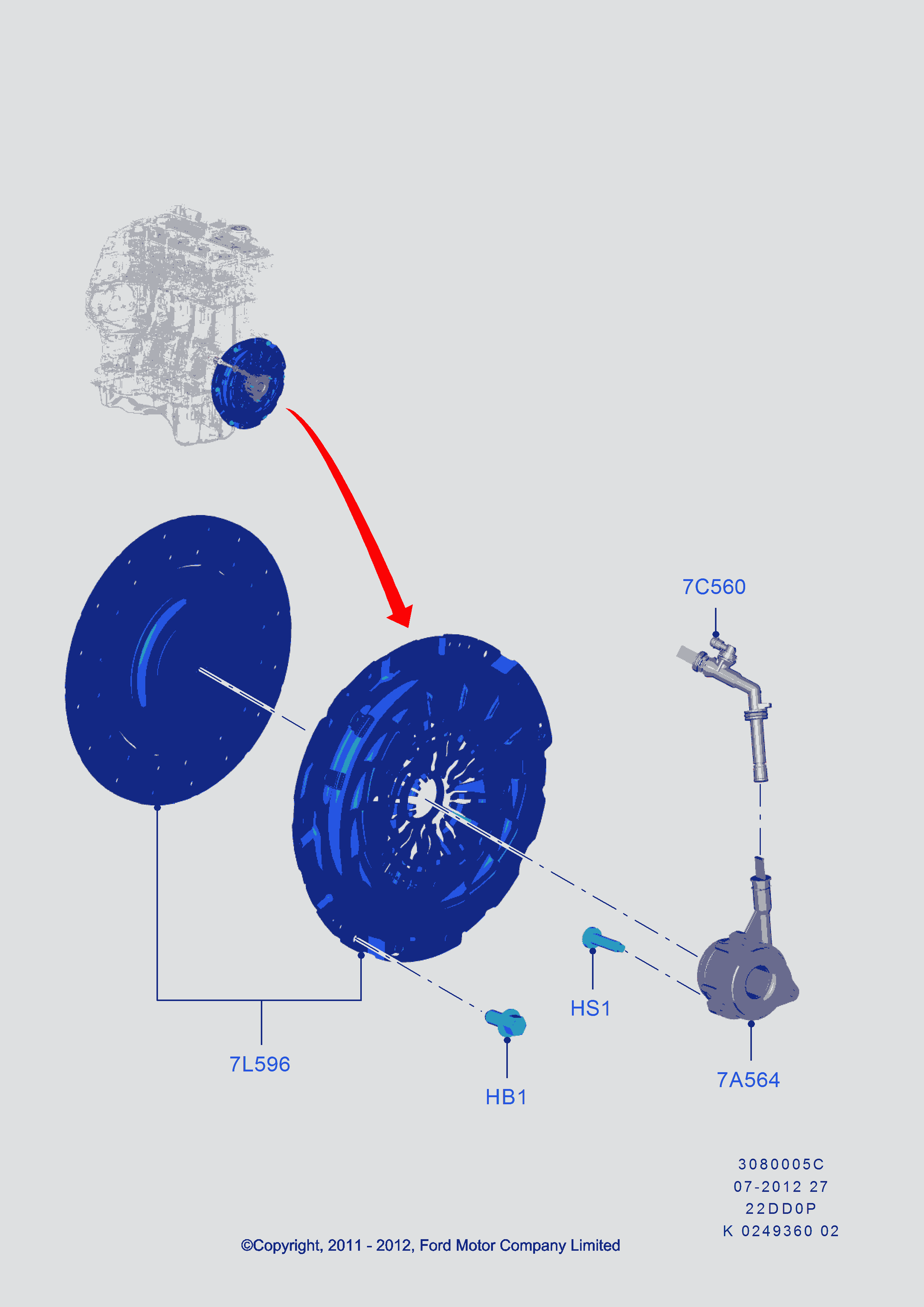 FORD 1749121 - Центральный выключатель, система сцепления unicars.by