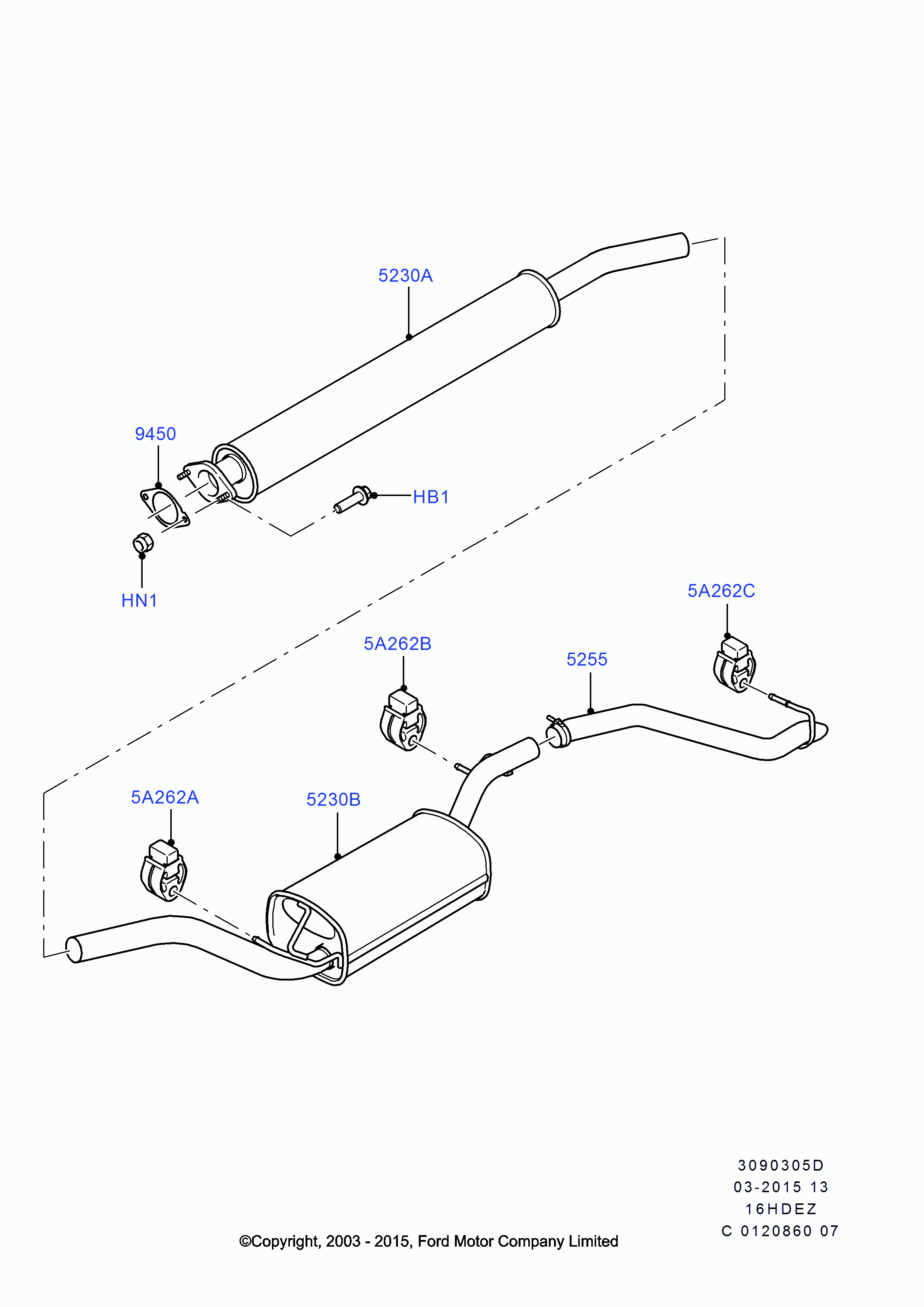 FORD 1 307 932 - Средний глушитель выхлопных газов unicars.by