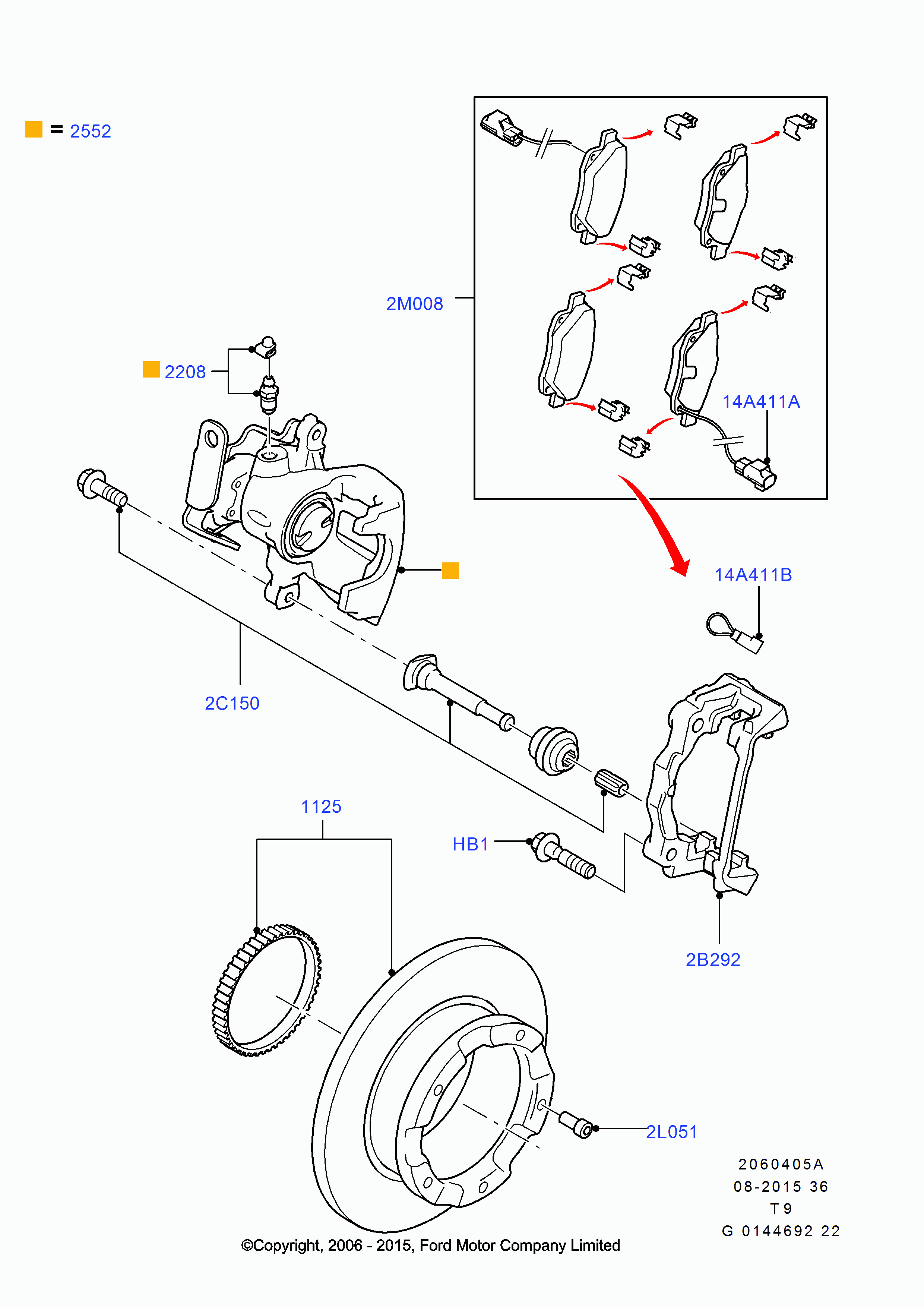 FORD 1 819 638 - Тормозные колодки, дисковые, комплект unicars.by