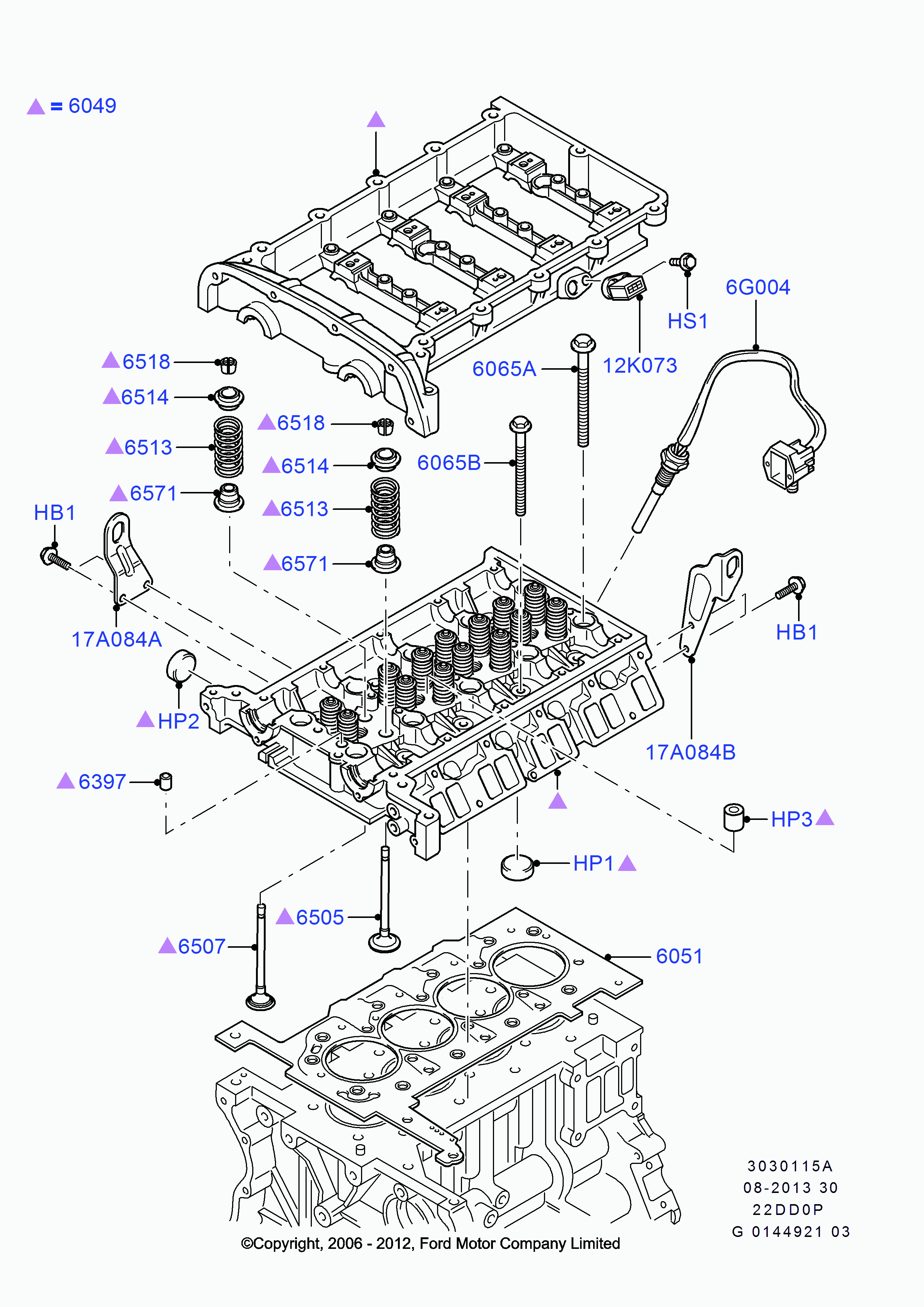 FORD 1 848 597 - Уплотнительное кольцо, стержень клапана unicars.by