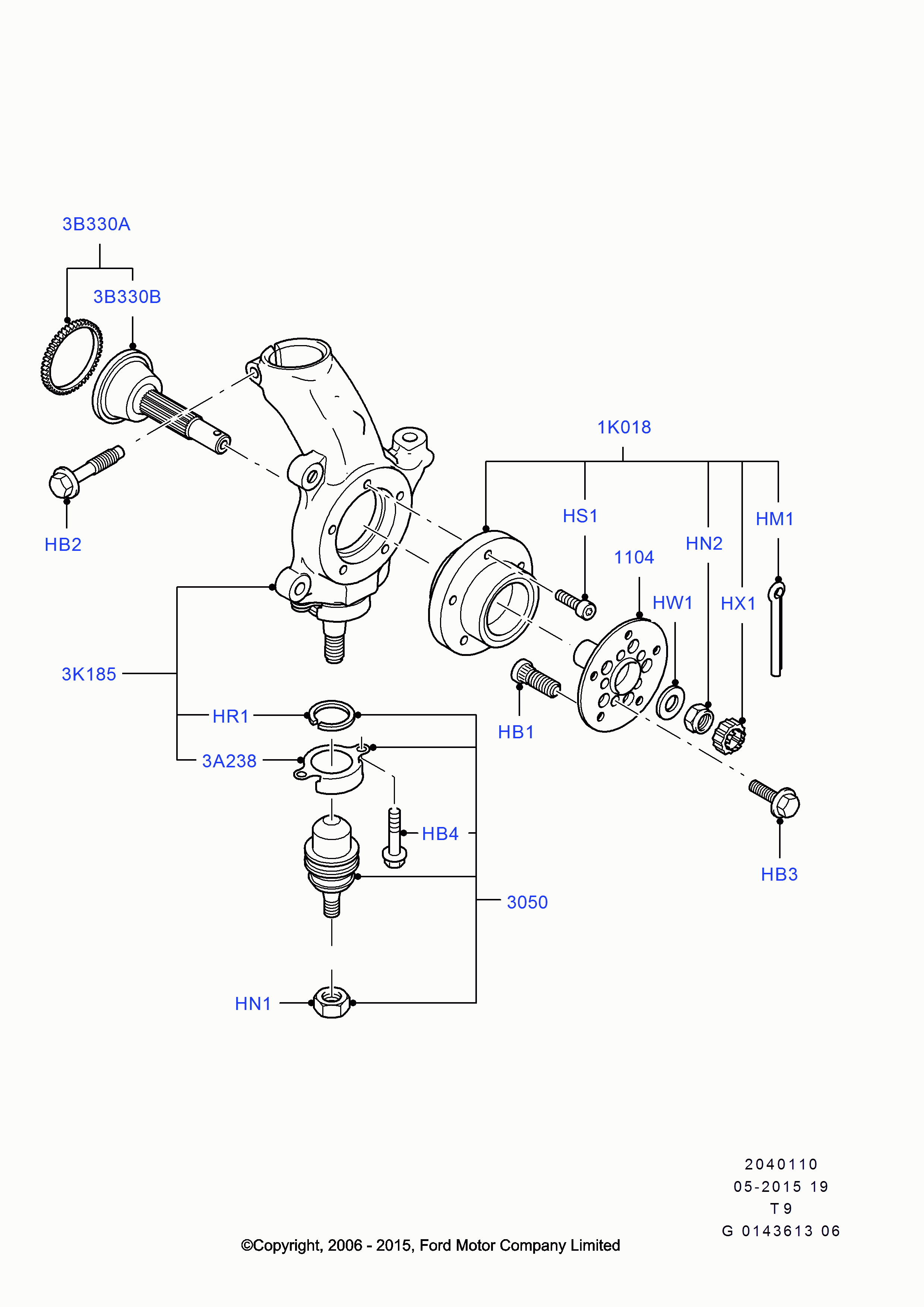 FORD 1743037 - Поворотный кулак, подвеска колеса unicars.by