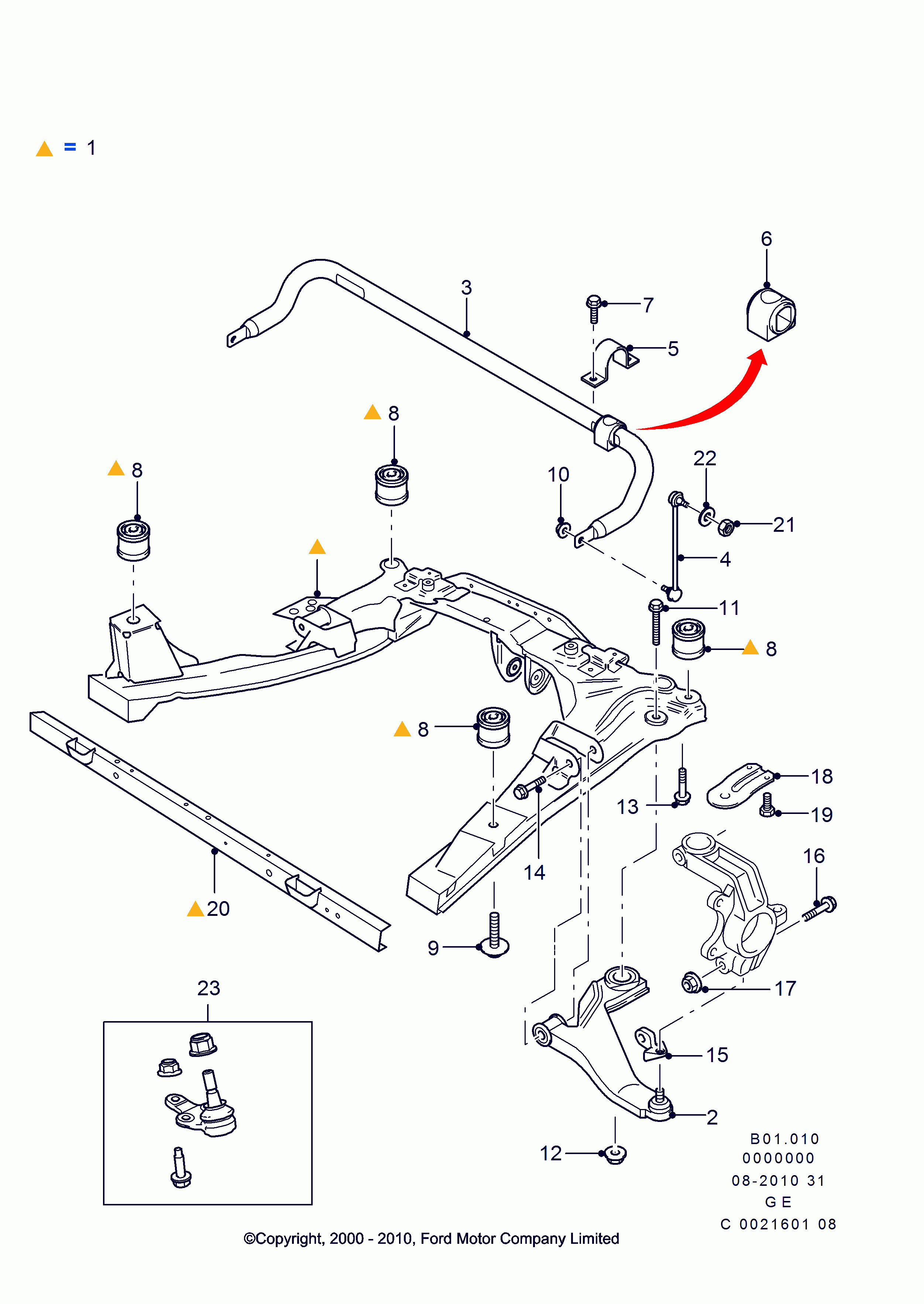 FORD 1679376 - Шаровая опора, несущий / направляющий шарнир unicars.by