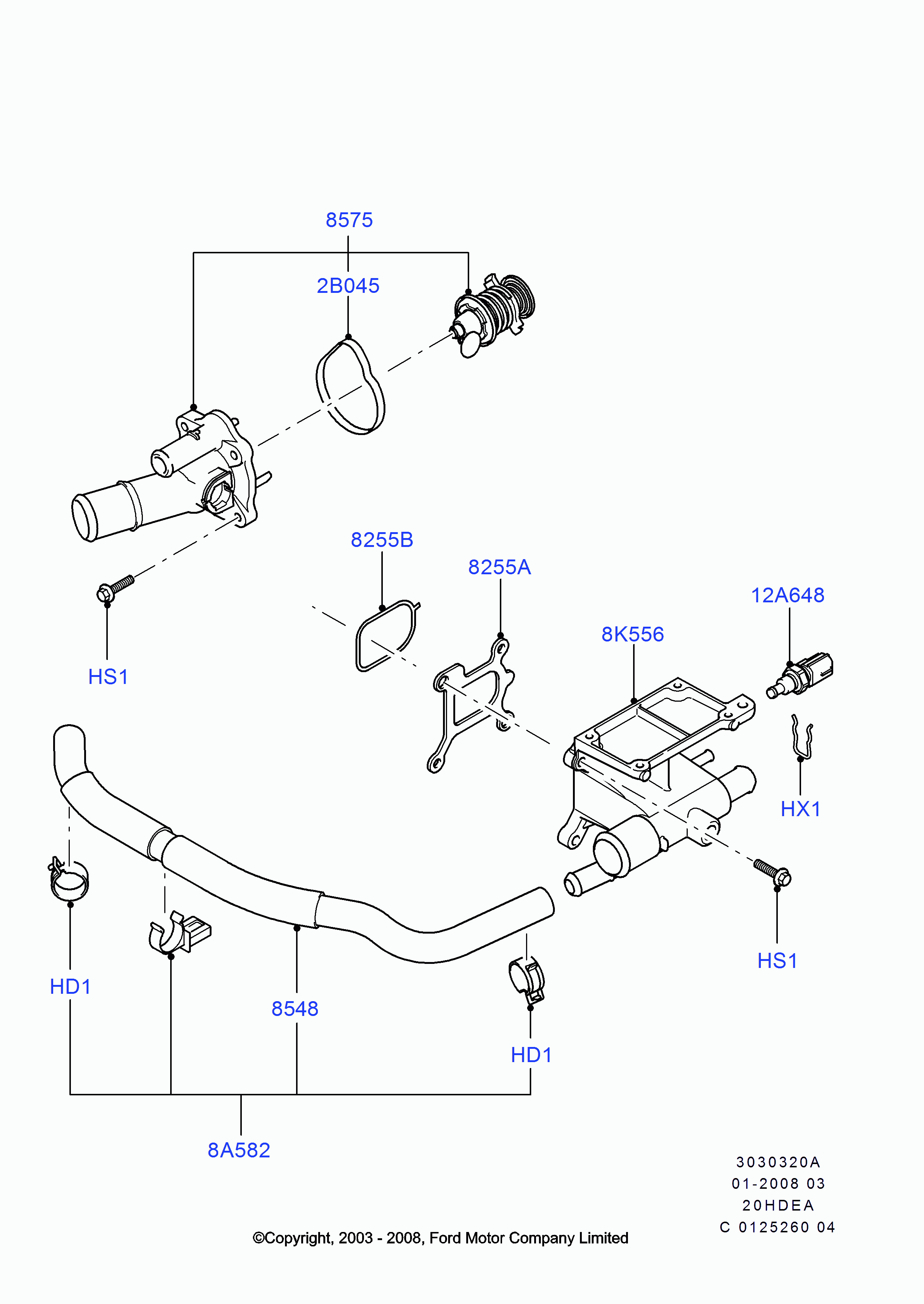 FORD 1 505 640 - Термостат охлаждающей жидкости / корпус unicars.by