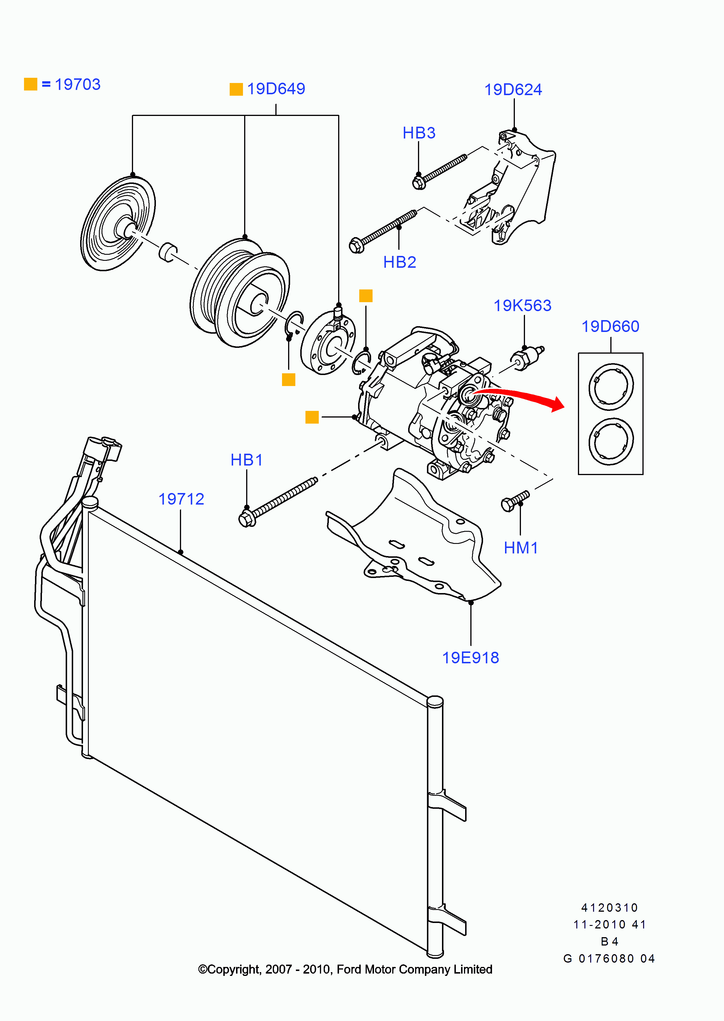 FORD 1 678 412 - Компрессор кондиционера unicars.by