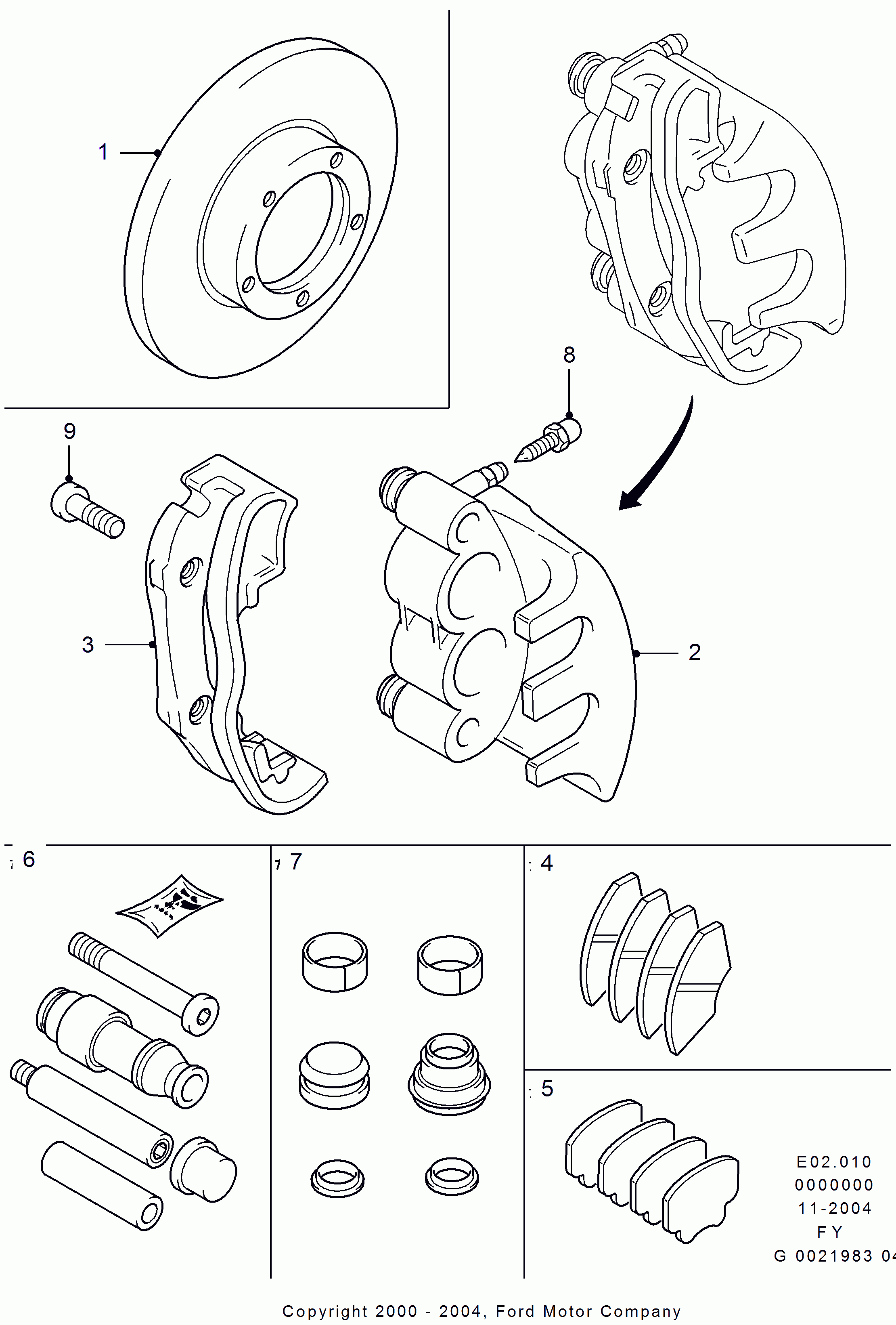 FORD 4 114 749 - Тормозные колодки, дисковые, комплект unicars.by