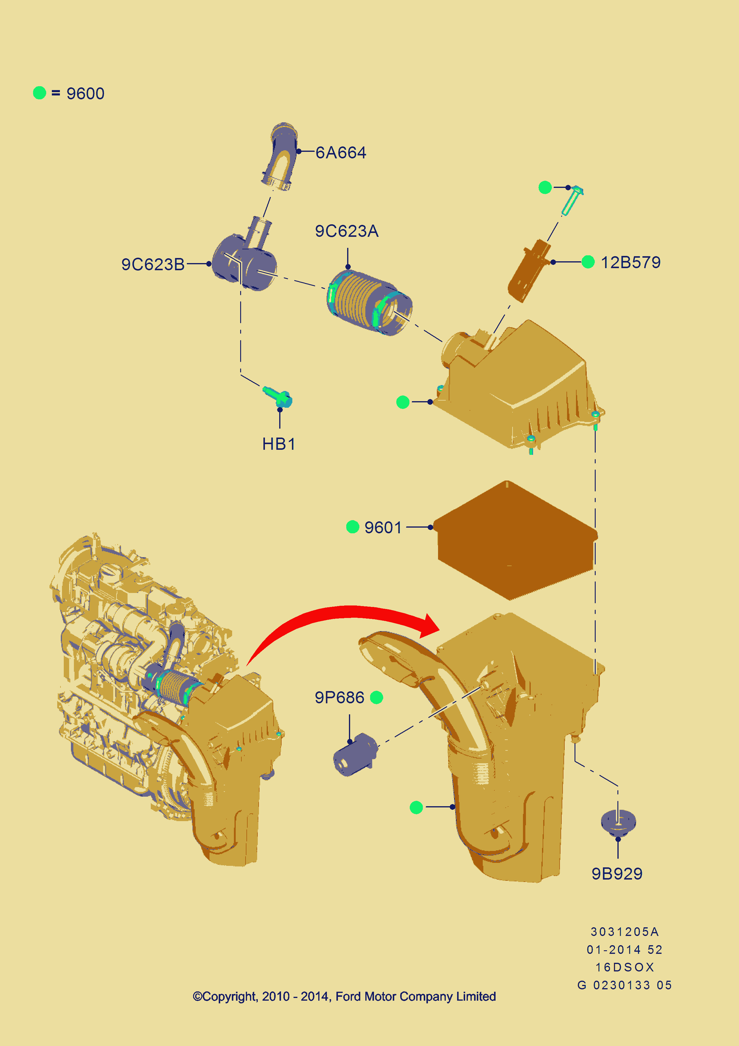 FORD 1729 860 - Воздушный фильтр, двигатель unicars.by