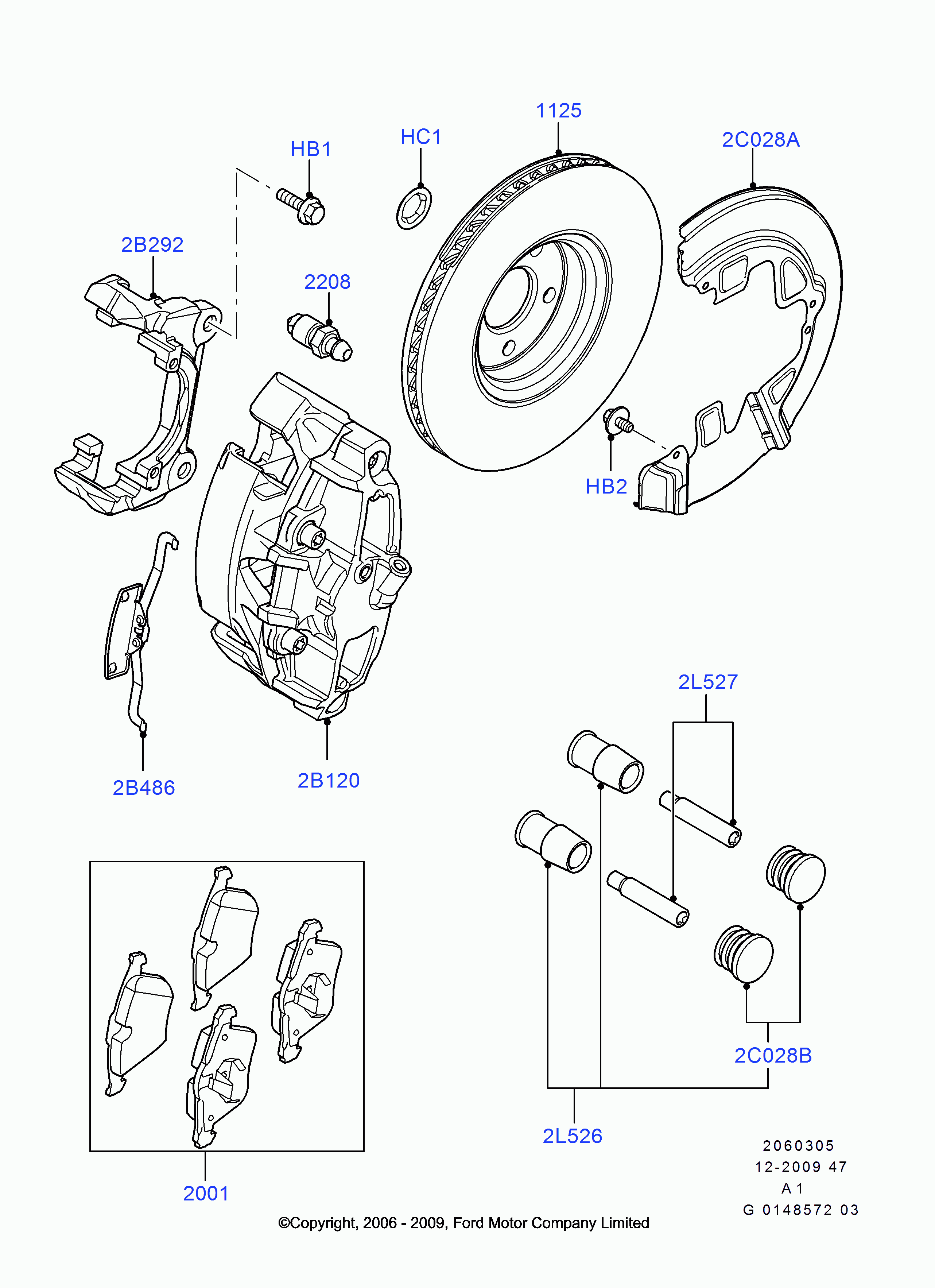 FORD 1566232 - Тормозные колодки, дисковые, комплект unicars.by