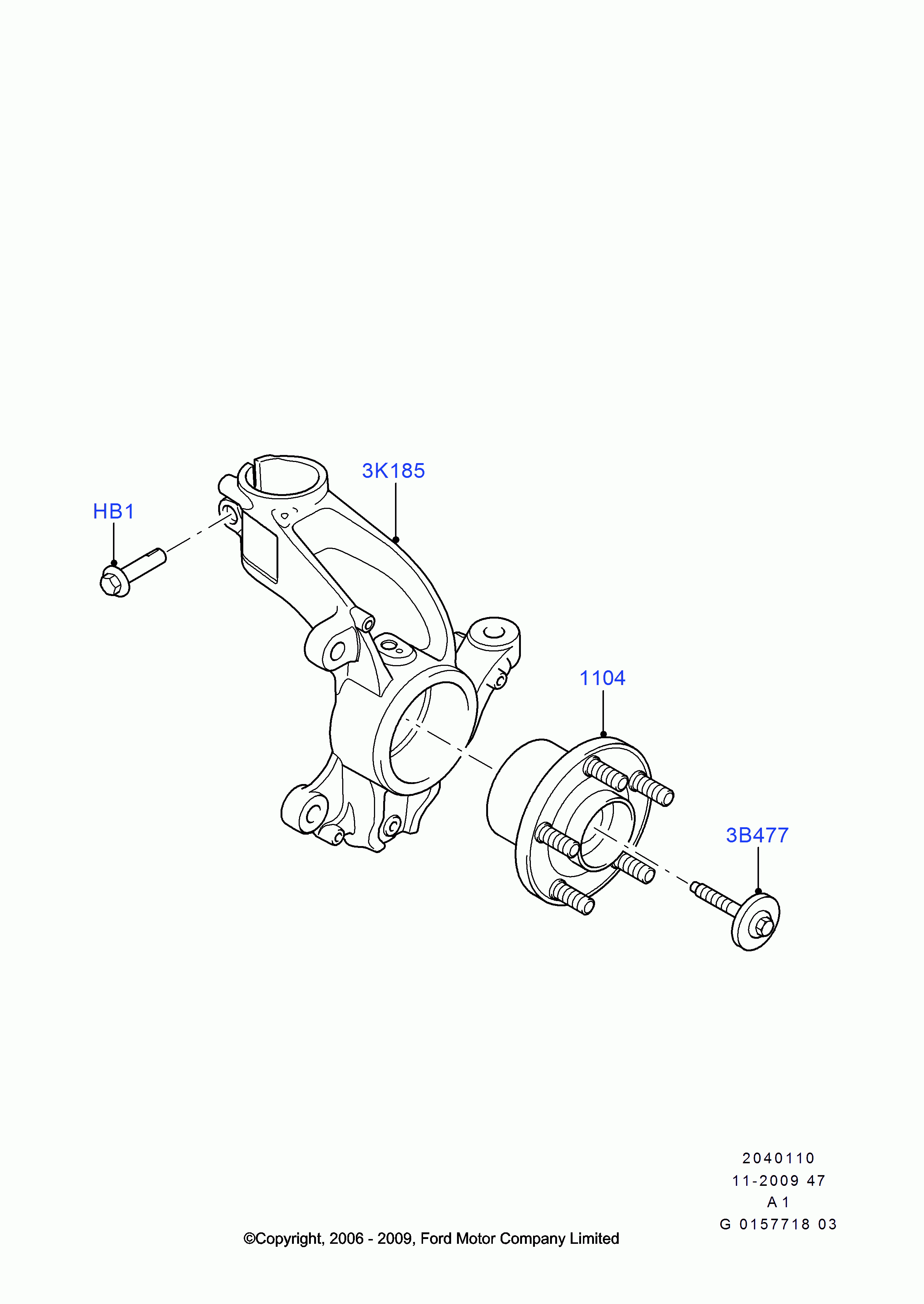 FORD 1474291 - Поворотный кулак, подвеска колеса unicars.by