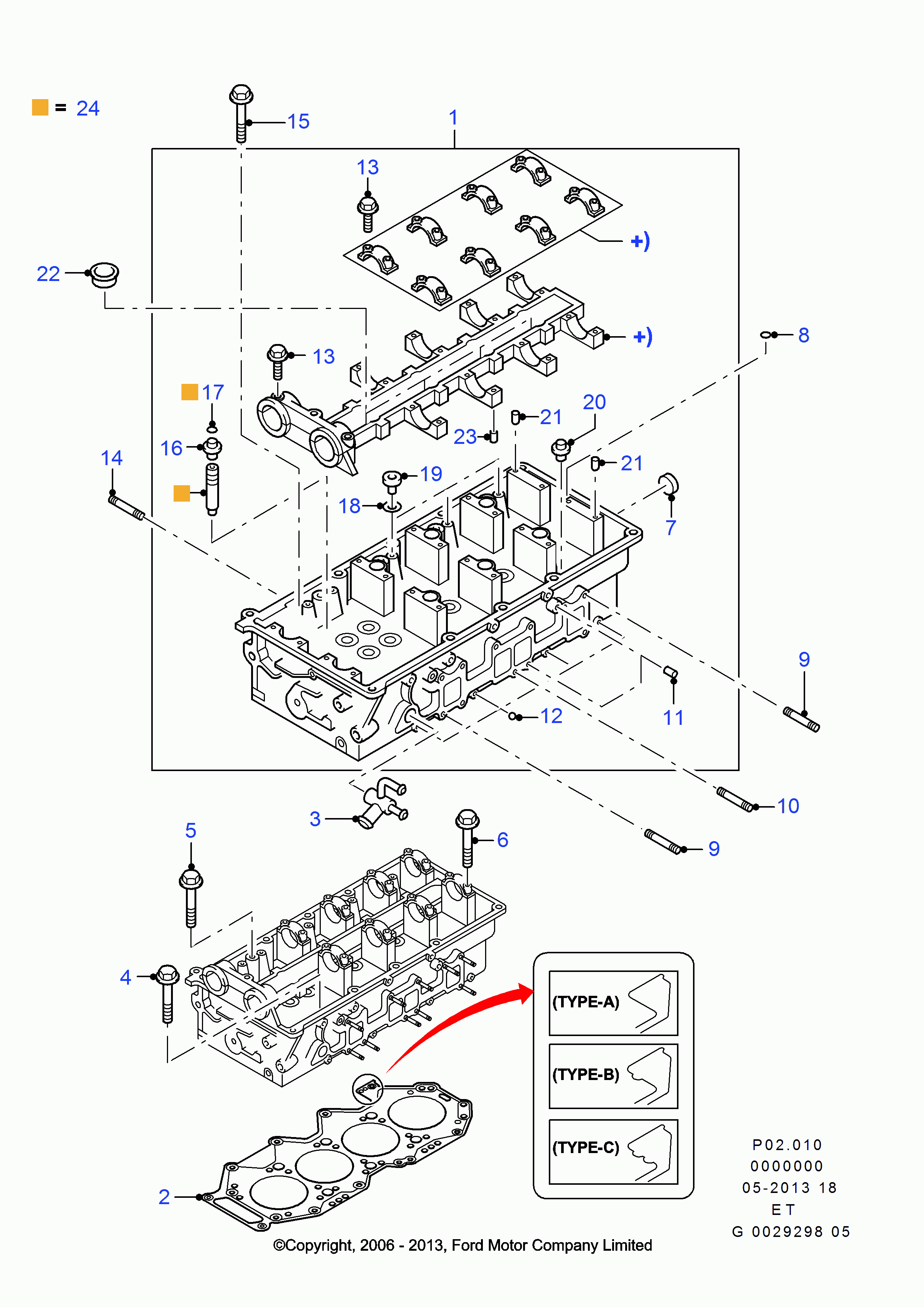 FORD 1 449 600 - Уплотнительное кольцо, стержень клапана unicars.by