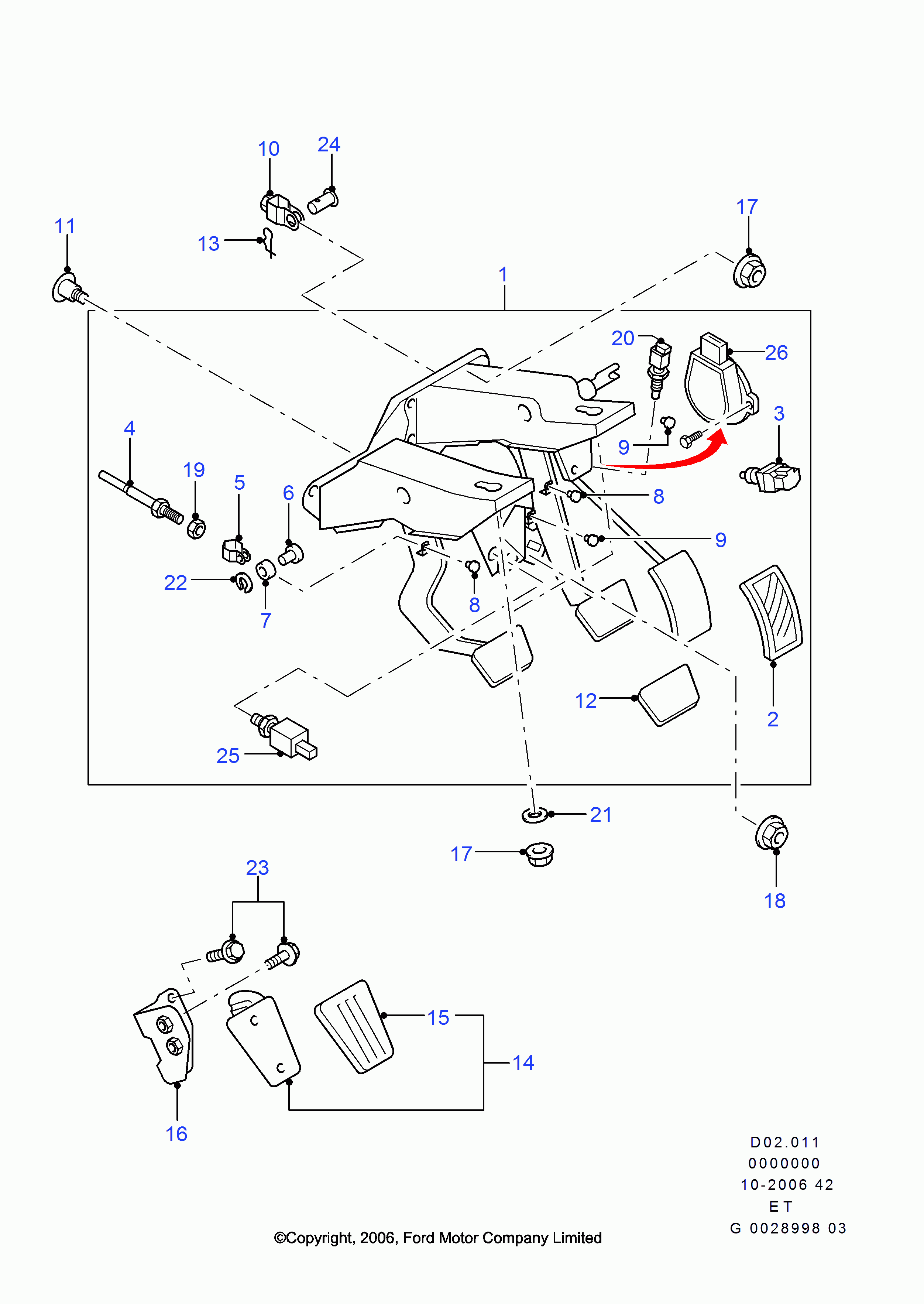 FORD 3 922 097 - Выключатель, привод сцепления (Tempomat) unicars.by